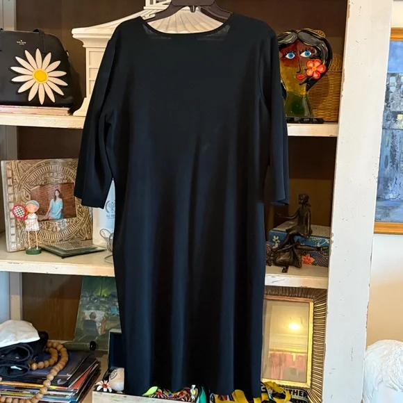 Ming Wang | Women’s Classic Black V-Neck Dress Size XL - Picture 4 of 4